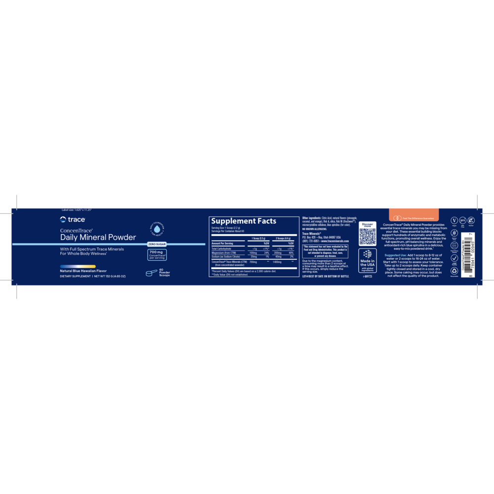 ConcenTrace Daily Mineral Powder - Blue Hawaiian