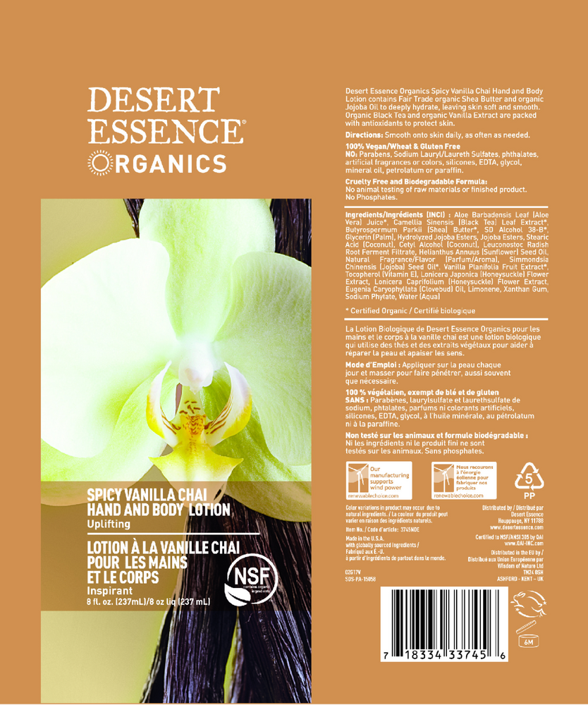 Vanilla Chai Lotion Hand & Body Lotion