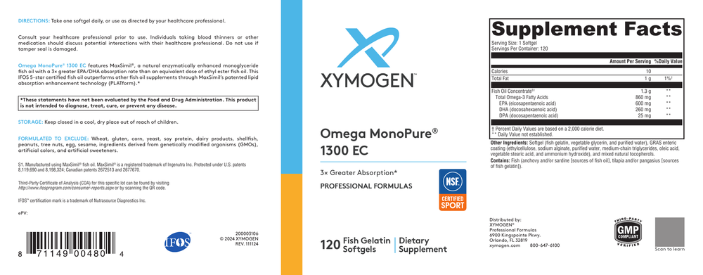 Omega MonoPure 1300 EC Fish Oil