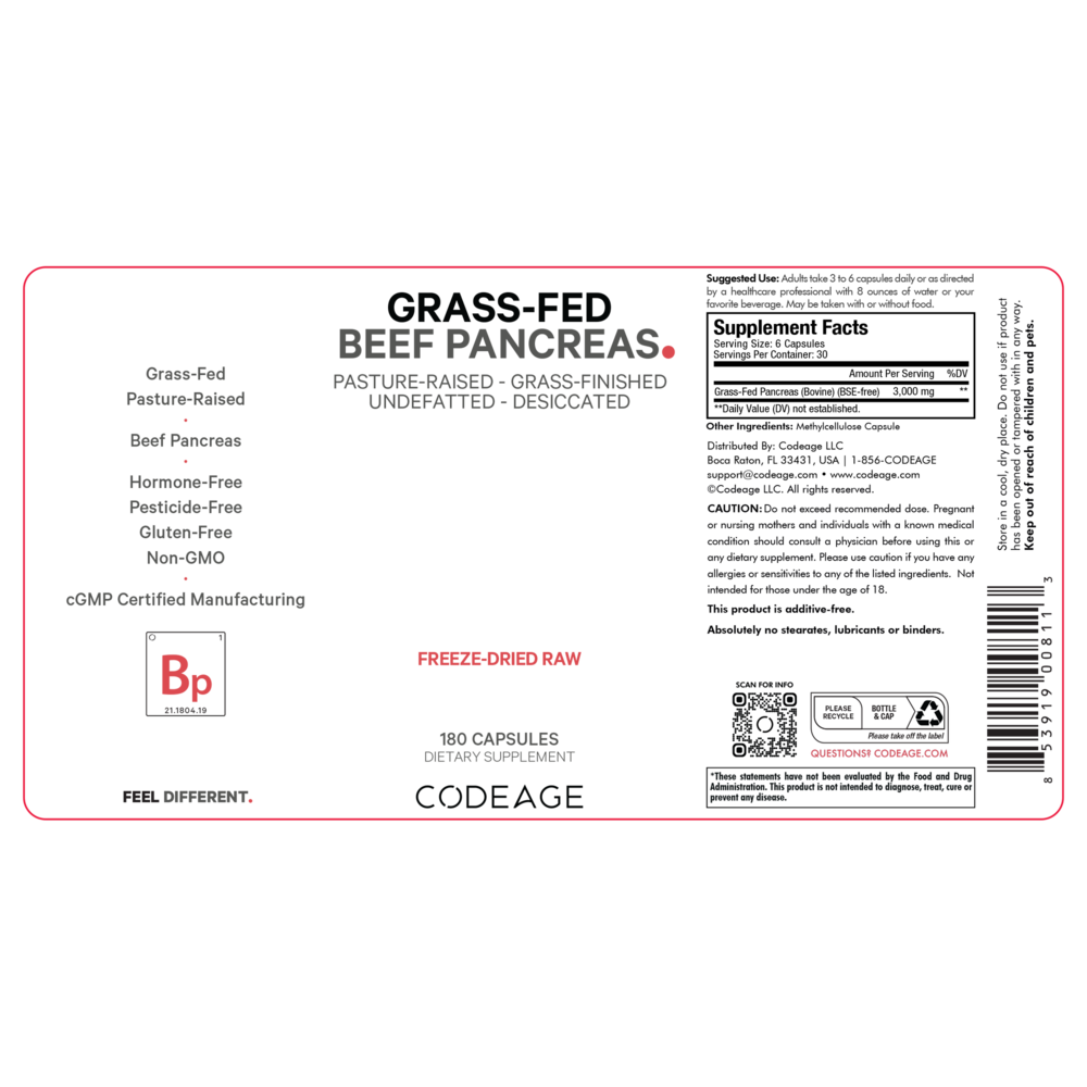 Grass-Fed Beef Pancreas