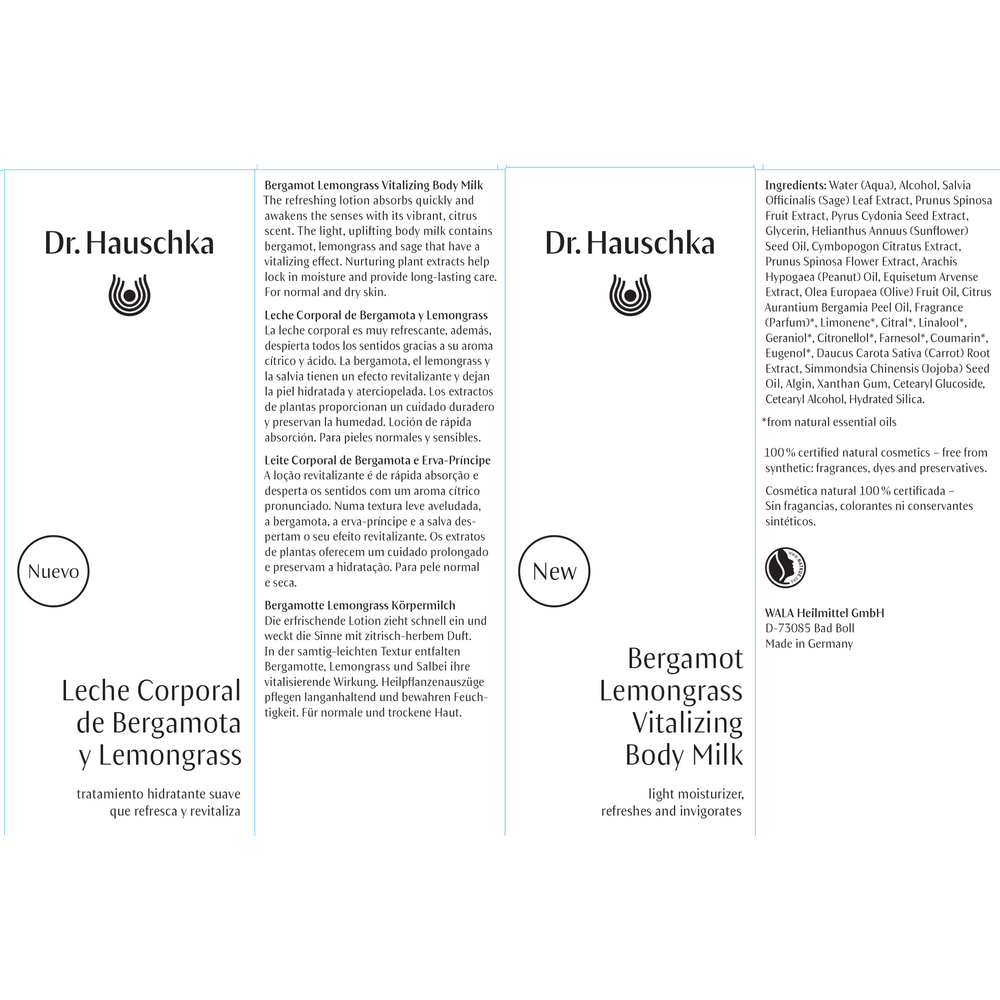 Bergamot Lemongrass Vitalizing Body Milk