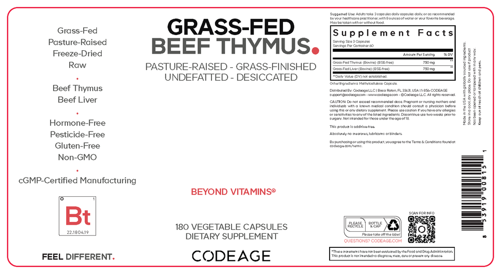 Grass-Fed Beef Thymus