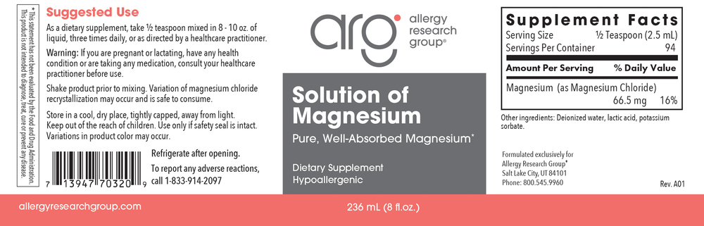 Solution of Magnesium