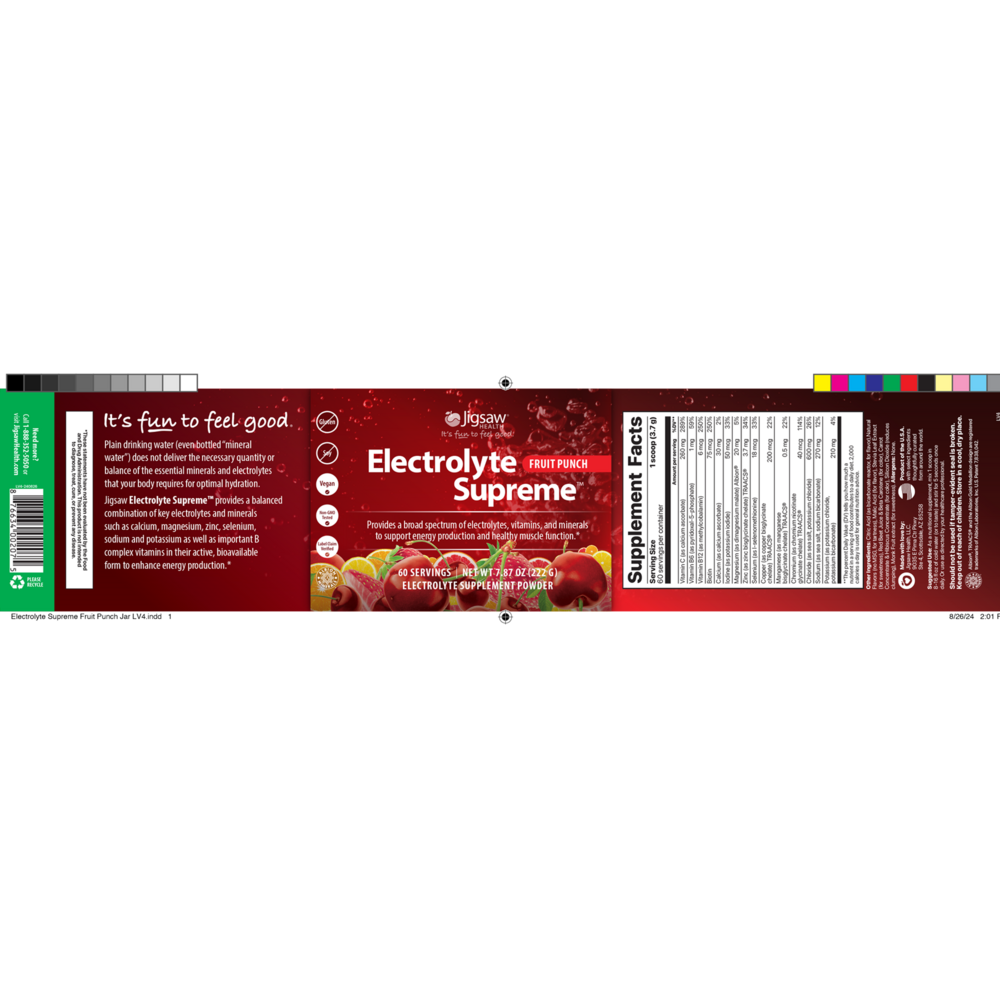 Electrolyte Supreme Fruit Punch Jar