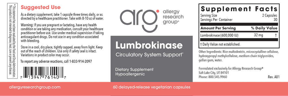 Lumbrokinase Circulatory Systemic Enzymes