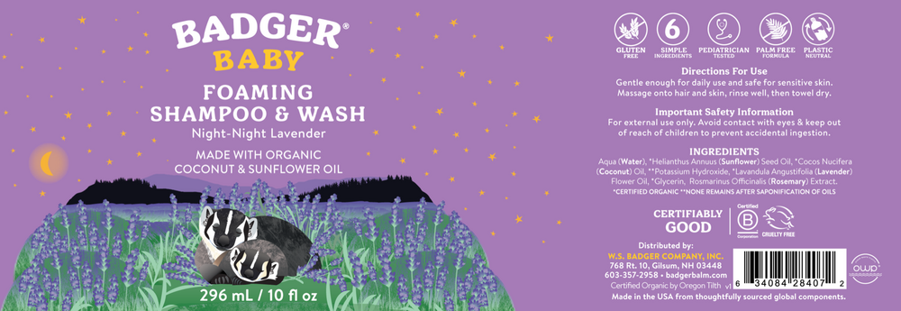 Baby Night-Night Foaming Shampoo & Wash, Lavender