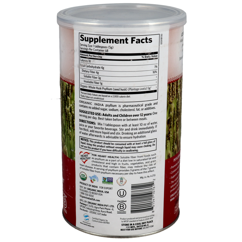 Organic Whole Husk Psyllium