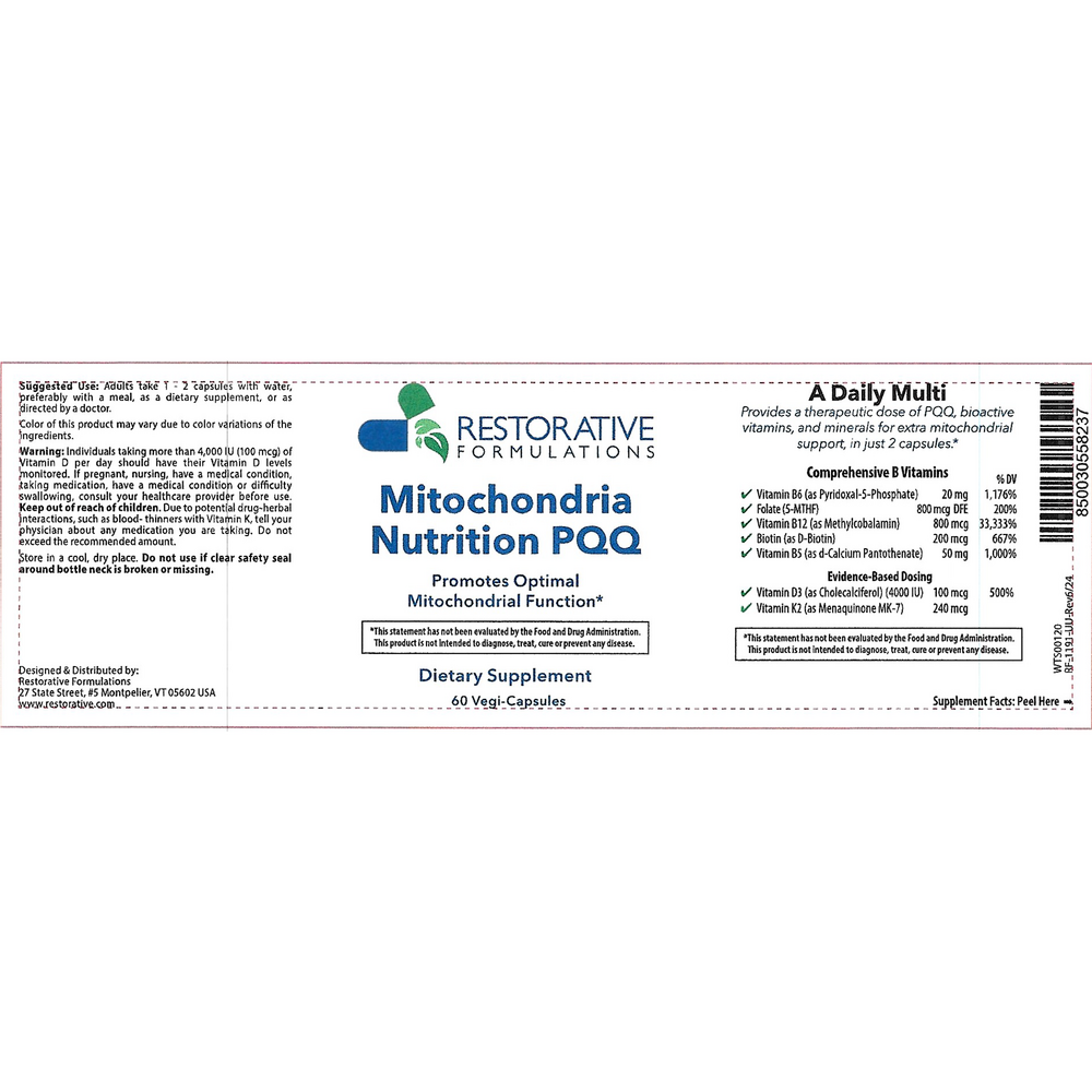 Mitochondria Nutrition PQQ