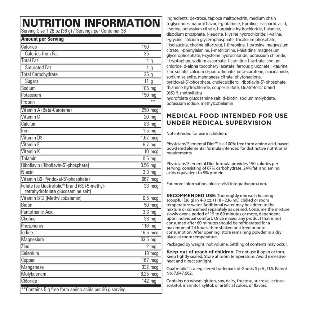 Physicians Elemental Diet Powder