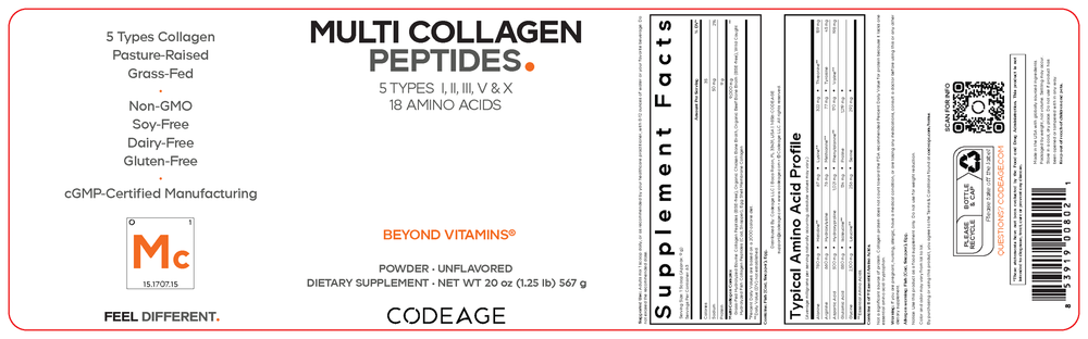 Multi Collagen Peptides Powder, Unflavored