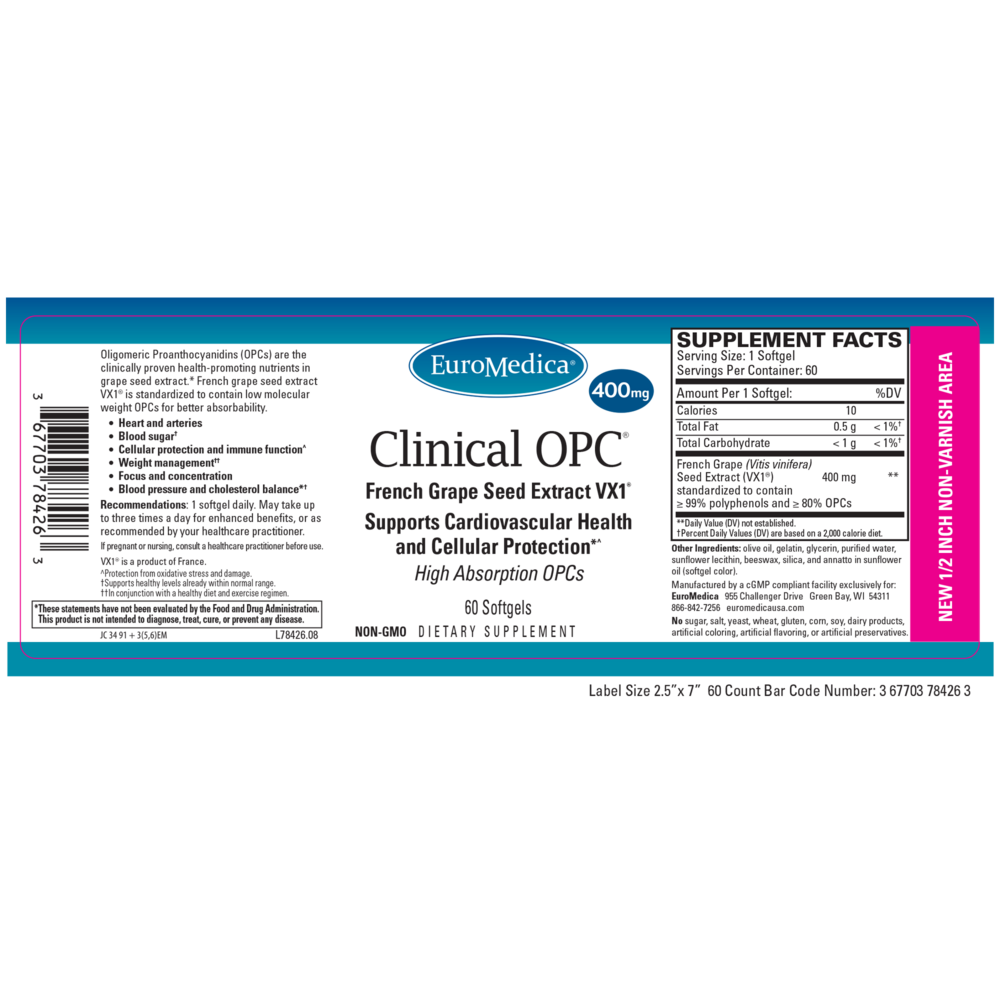 Clinical OPC® - 400mg French Grape Seed Extract VX1®