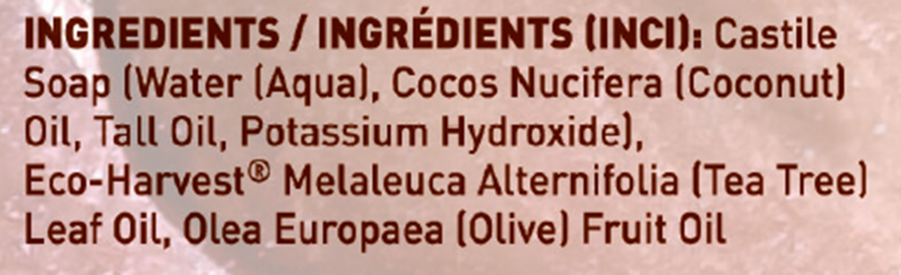 Liquid Castile Soap w/Tea Tree