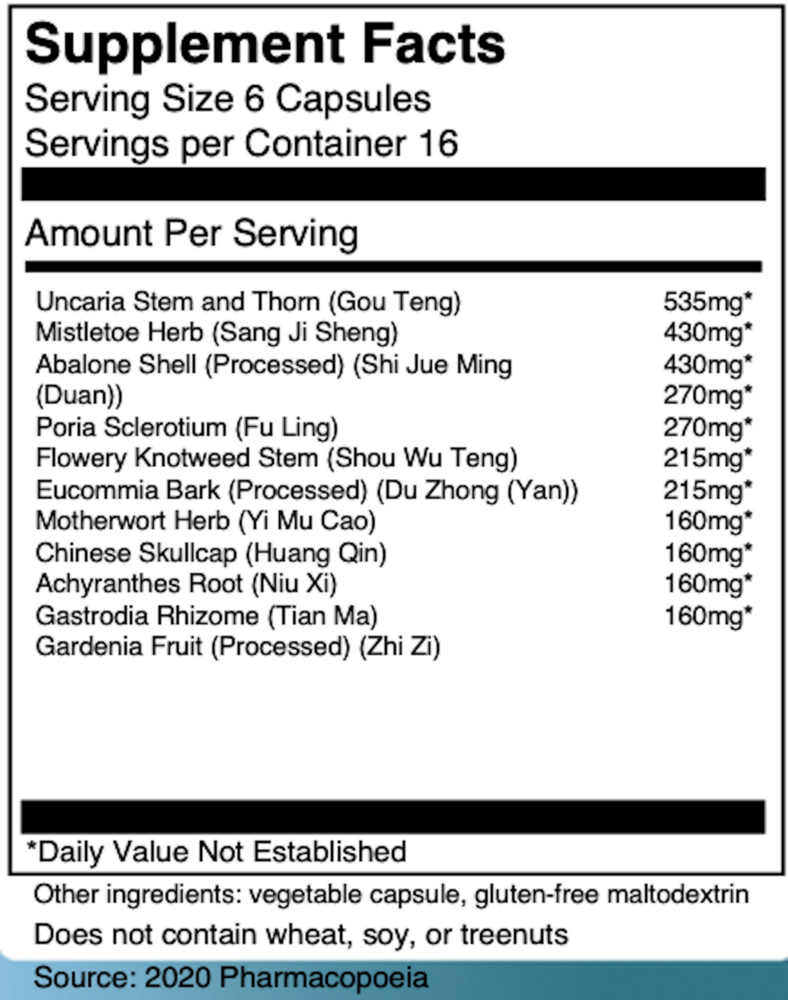 Tian Ma Gou Teng Yin Capsules - Gastrodi