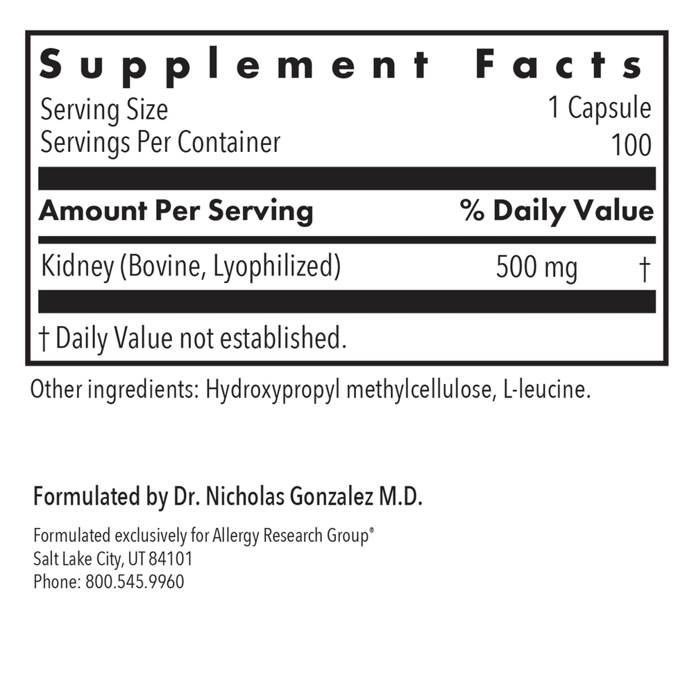 Kidney Beef Natural Glandular