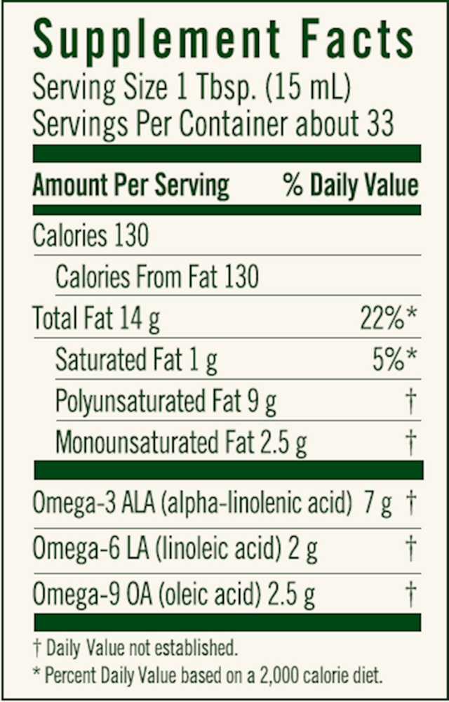 High Lignan Flax Oil Certified Organic