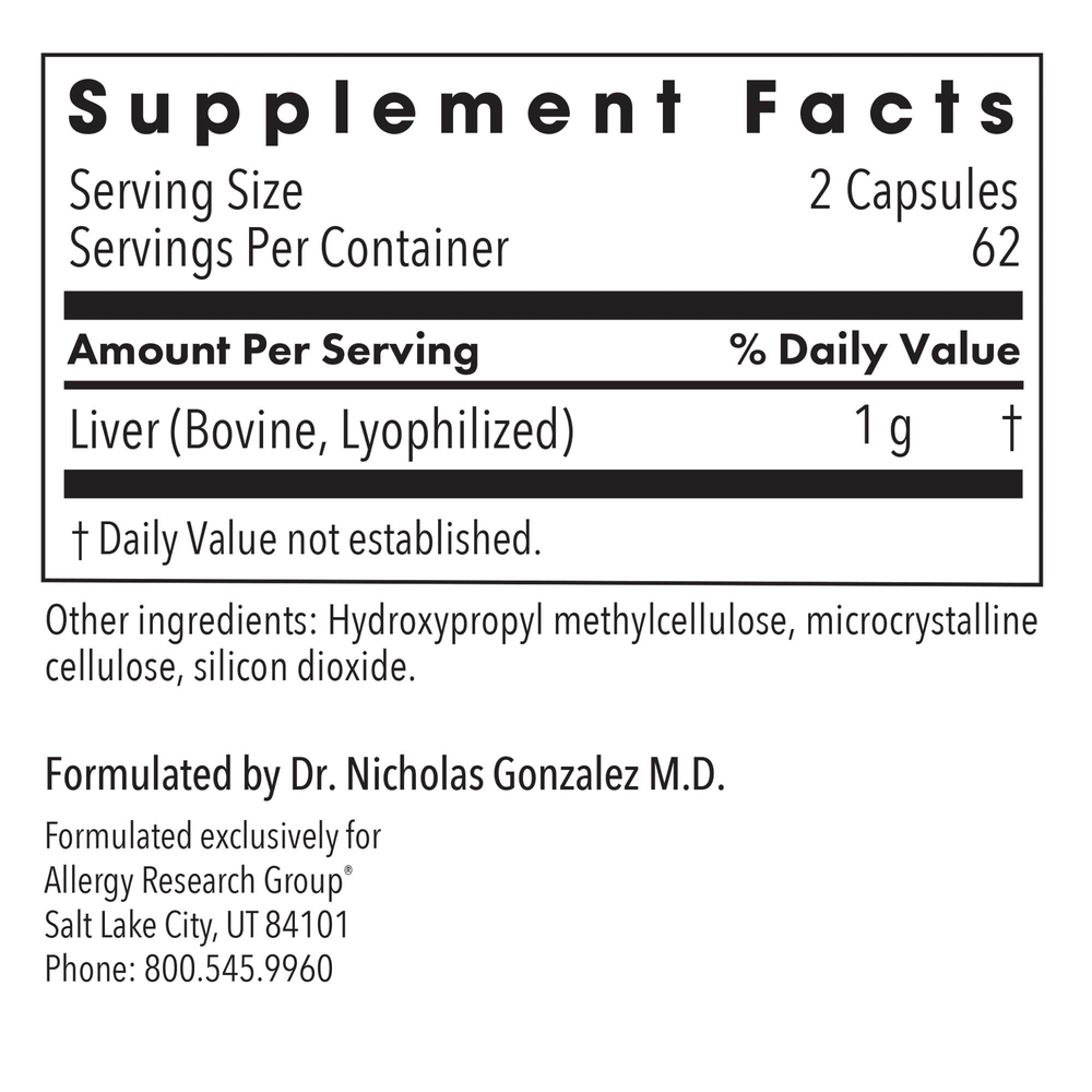 Liver Beef Natural Glandular