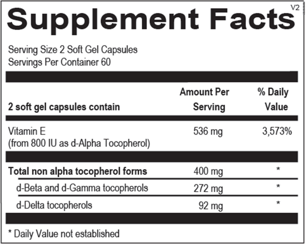 Natural Vitamin E Mixed Tocopherols