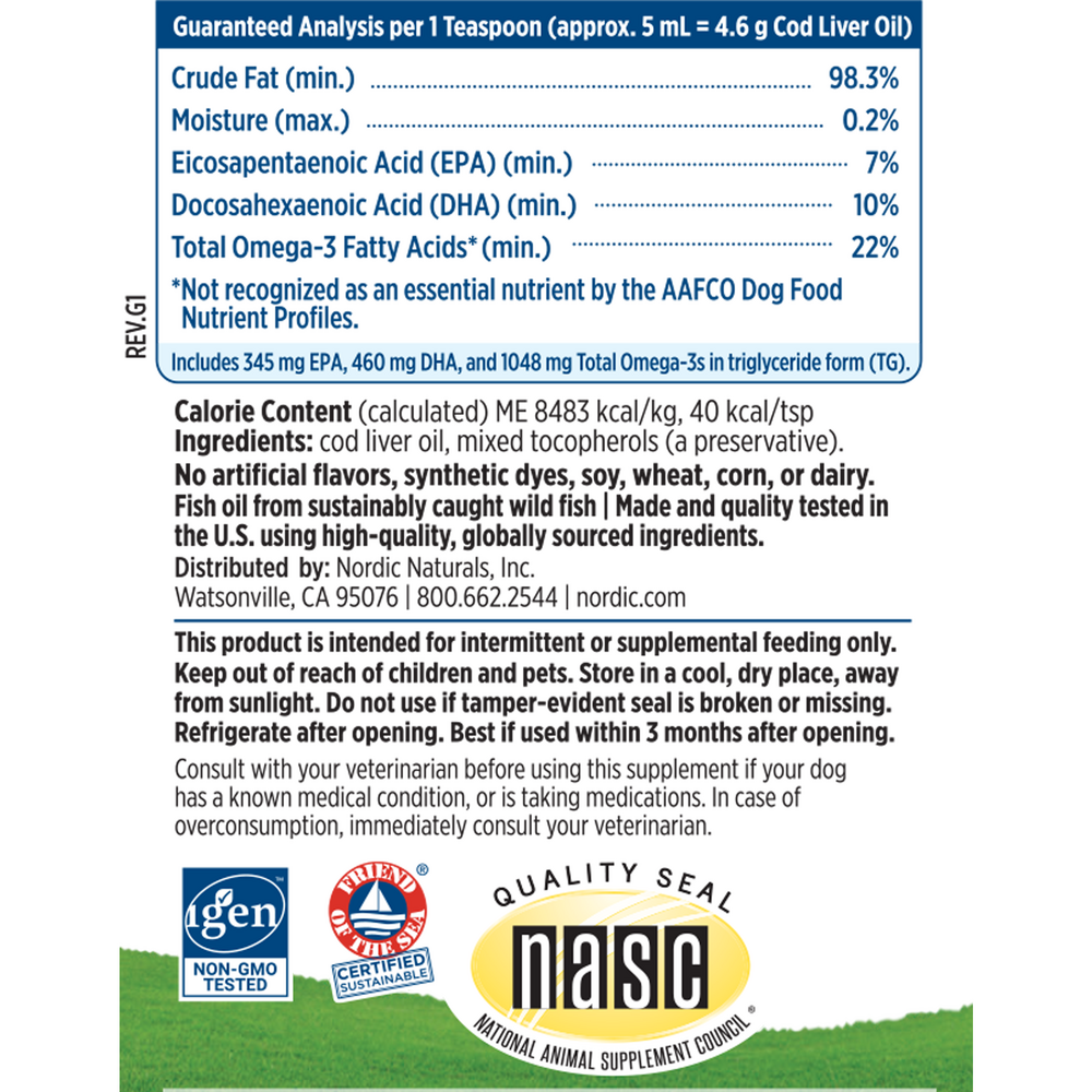 Pet Cod Liver Oil Liquid Plain