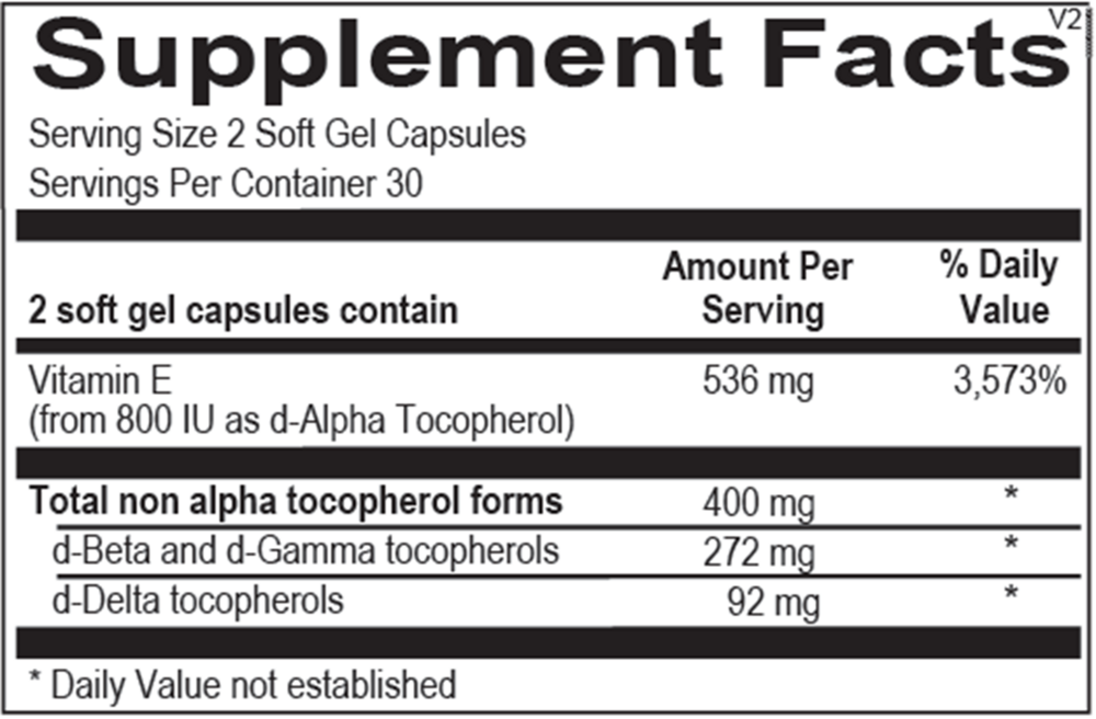 Natural Vitamin E Mixed Tocopherols