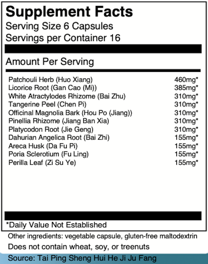 Huo Xiang Zheng Qi San Capsules - Patcho