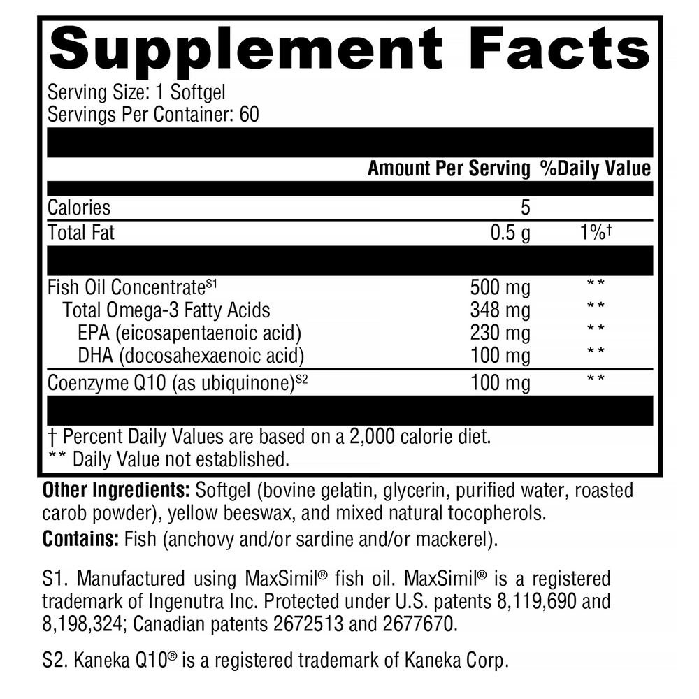 CoQmax Omega 100 mg Fish Oil Concentrate