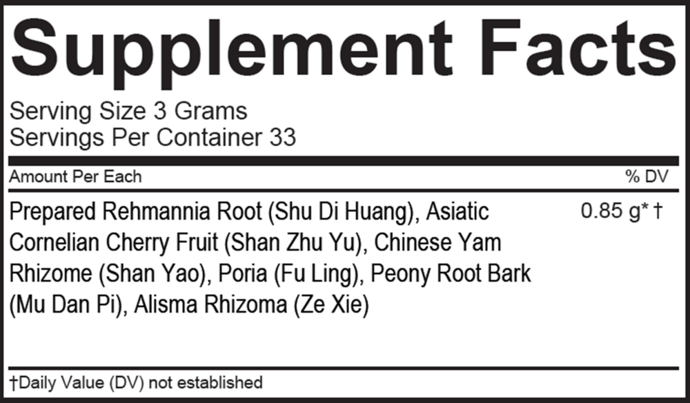 Liu Wei Di Huang Wan (Six Ingredient wit