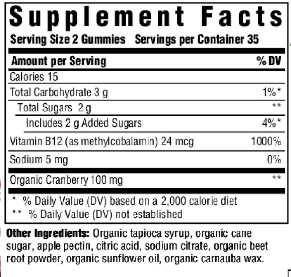 B12 Energy Gummies, Cranberry