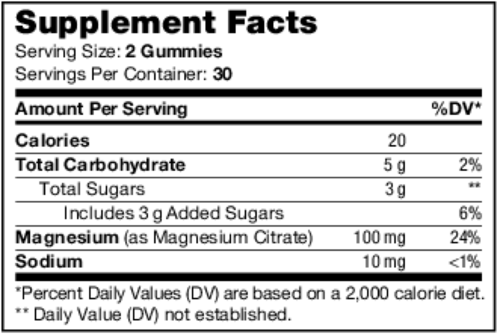 Magnesium Gummies, Peach Flavor