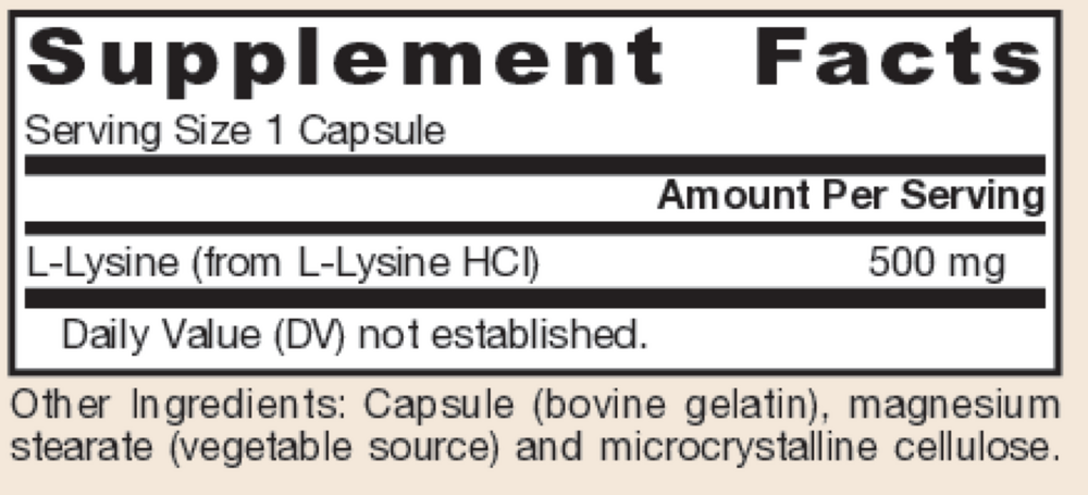 L-Lysine 500mg