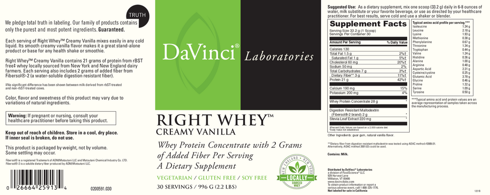 Right Whey™ Creamy Vanilla