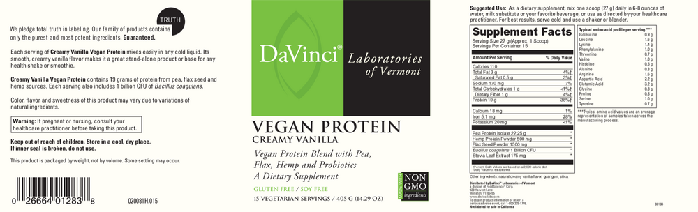 Vegan Protein Creamy Vanilla (California Only)