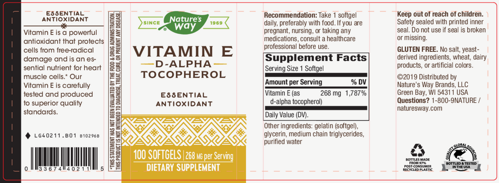 Vitamin E D-Alpha Tocopherol