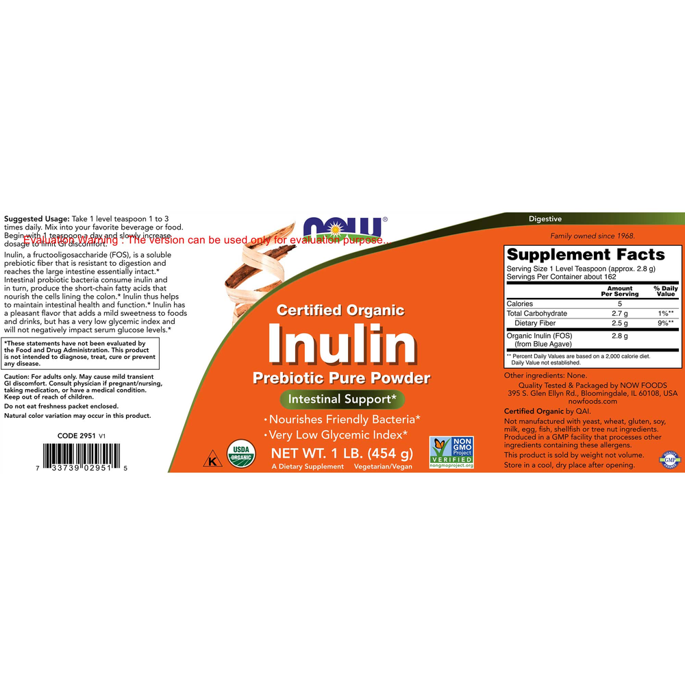 Inulin Prebiotic Pure Powder