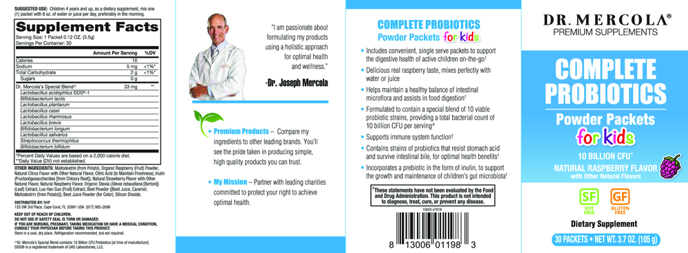 Complete Probiotics Powder Packets for Kids