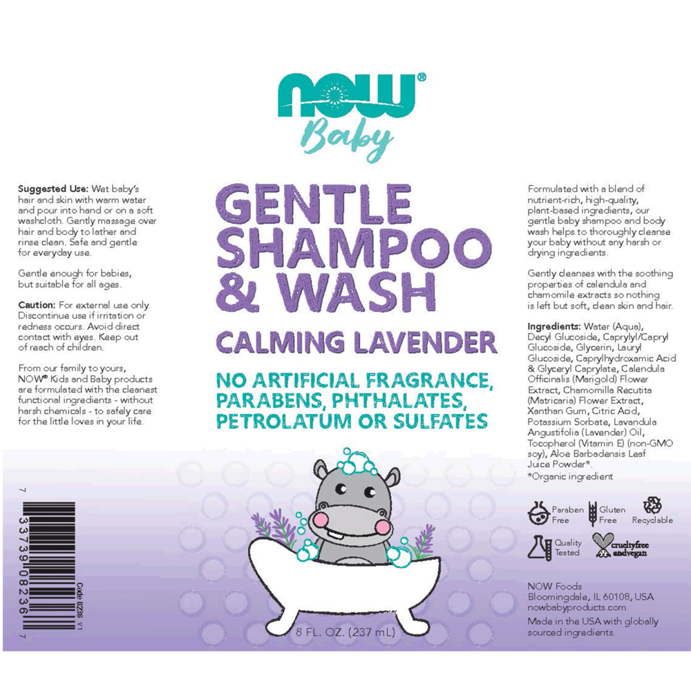 Gentle Baby Shampoo & Wash, Calming Lavender