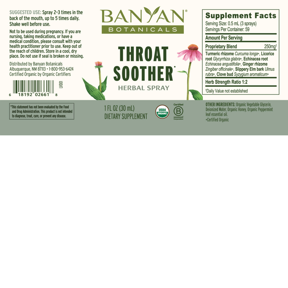 Throat Soother Spray, Organic