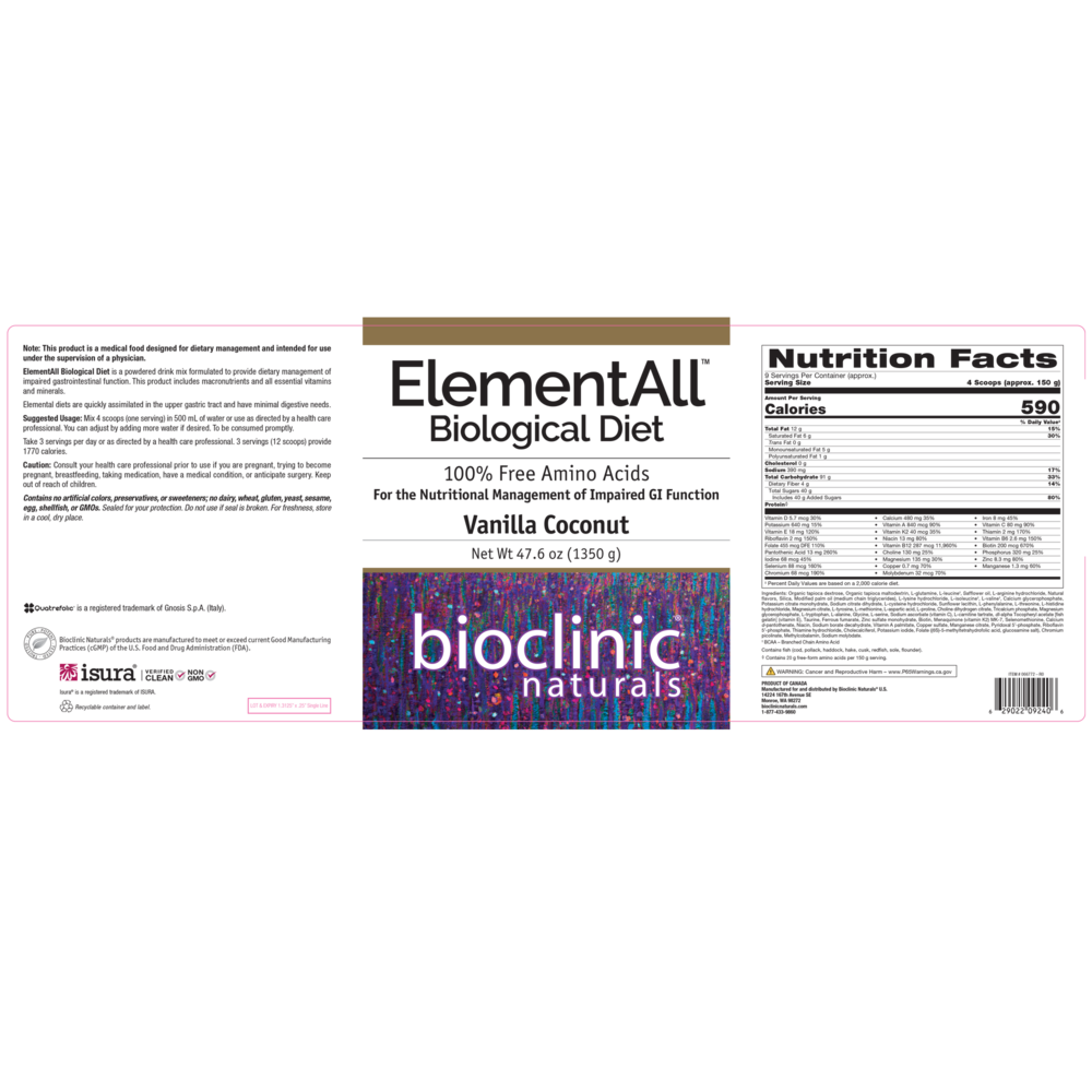 ElementAll Biological Diet Vanilla Coconut