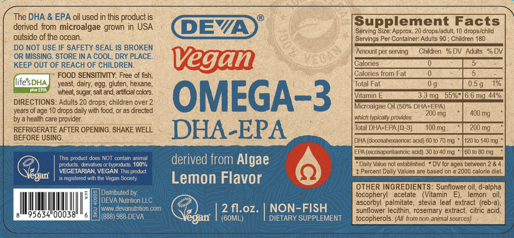 Vegan Liquid DHA-EPA (Lemon Flvr)