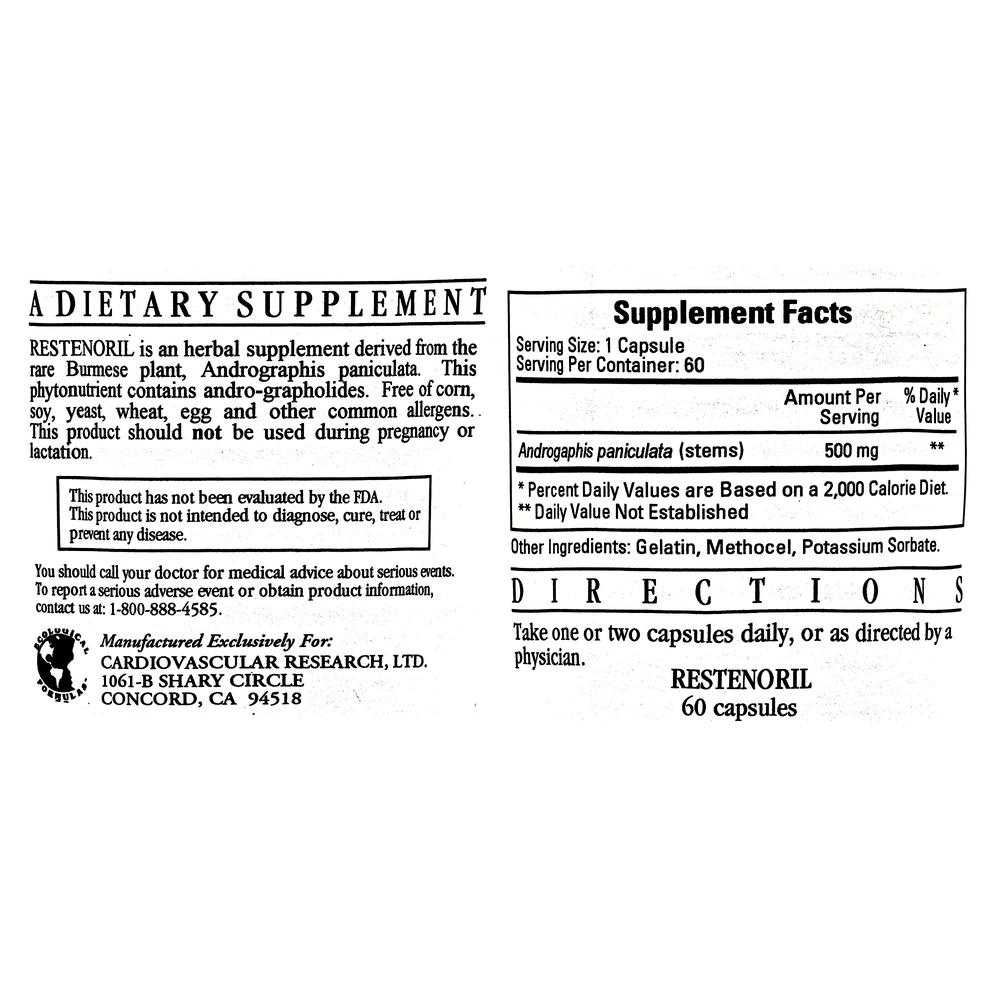 Restenoril (Andrographis 4:1)