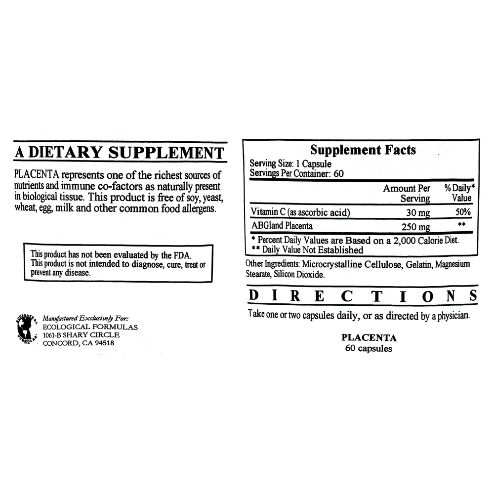 Placenta (Lypholized 250mg)
