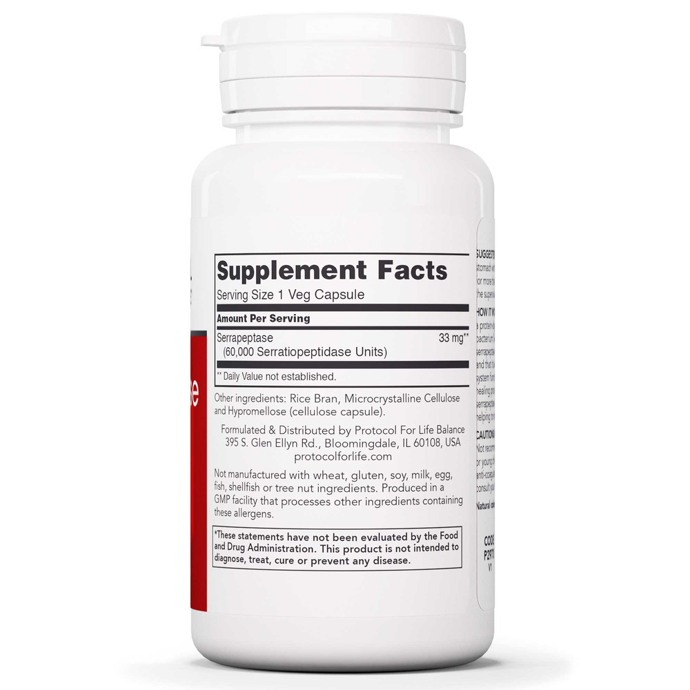 Serrapeptase 60,000 Units of Activity