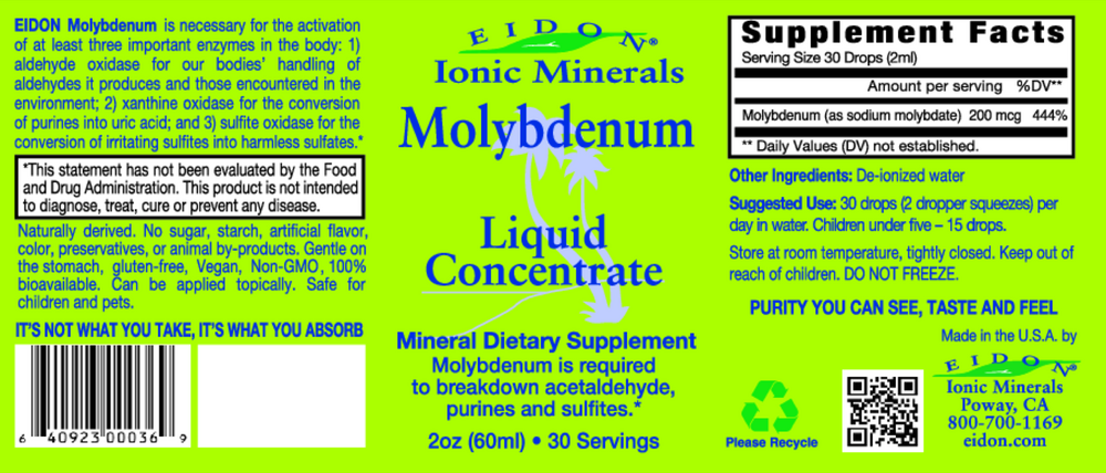 Eidon Ionic Minerals - 2oz Molybdenum Li
