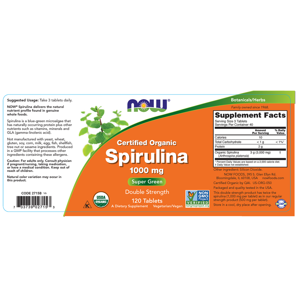 Organic Spirulina 1000mg