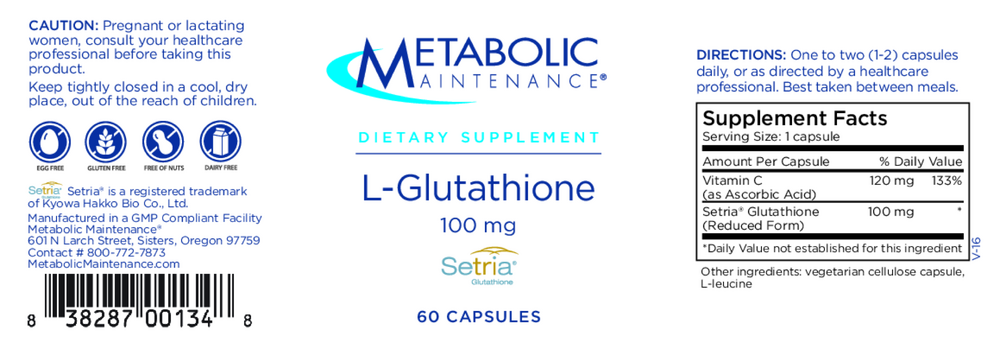 L-Glutathione 100mg (reduced)