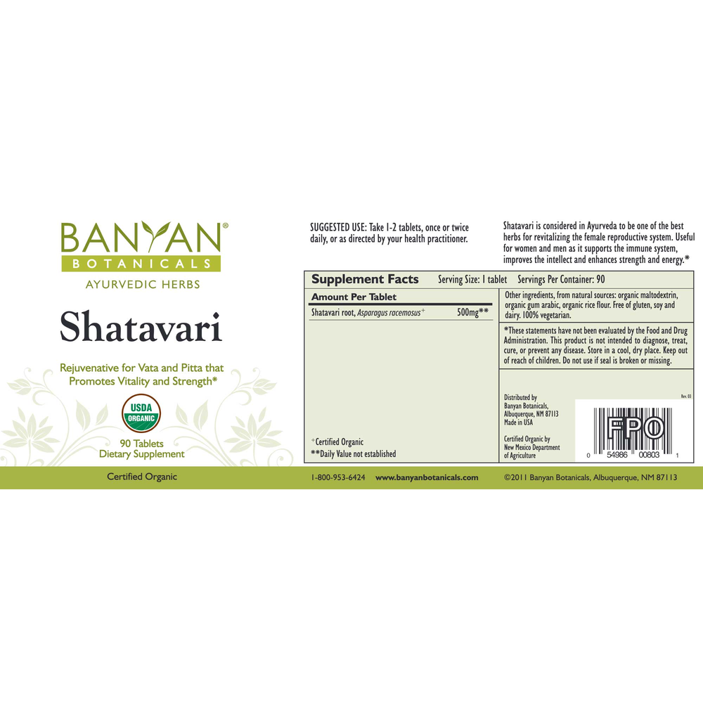 Shatavari Root Powder, Organic