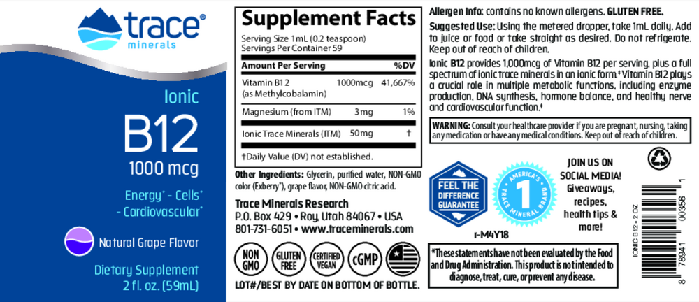 Liquid Ionic B12 - 1,000mcg