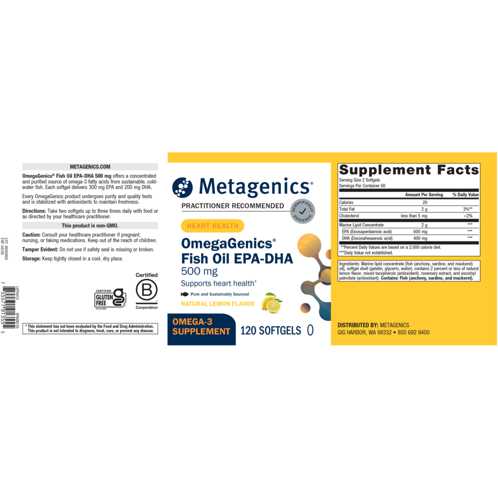 OmegaGenics® Fish Oil EPA-DHA 500mg