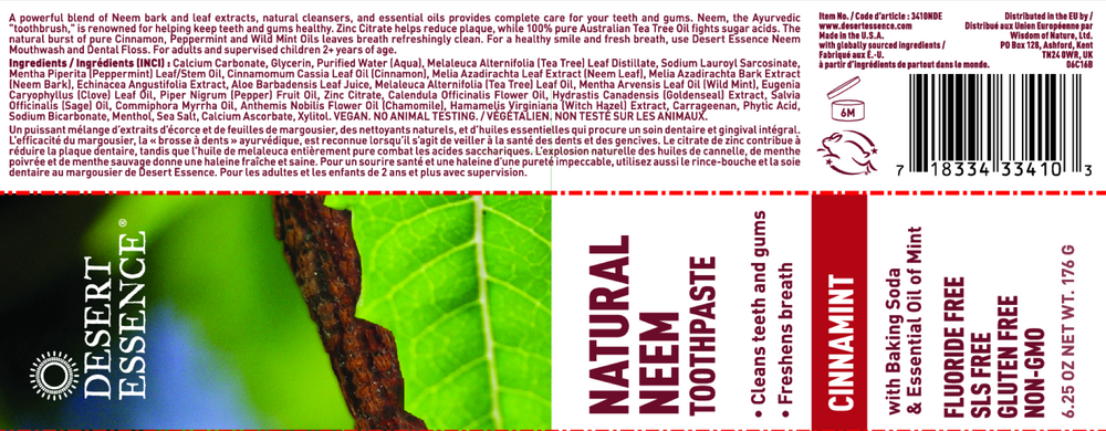 Natural Neem Toothpaste Cinnamint