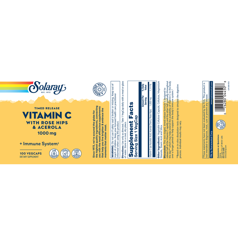 Vitamin C with Rose Hips & Acerola, Two-Stage Timed-Release
