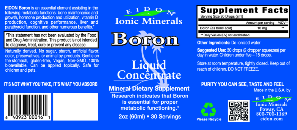 Eidon Ionic Minerals - 2oz Boron Liquid
